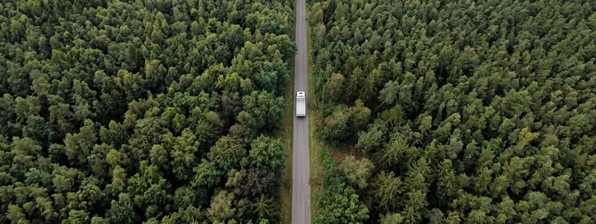 photo camion dans fôret